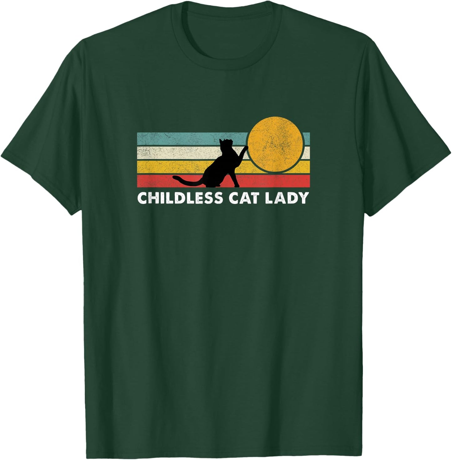 Vintage Childless Cat Lady T-Shirt - T-Shirt | Forest