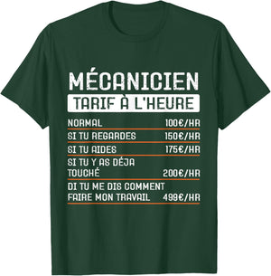 Humor Mechanic Hourly rate Gift Occupation T-Shirt - T-Shirt | Forest