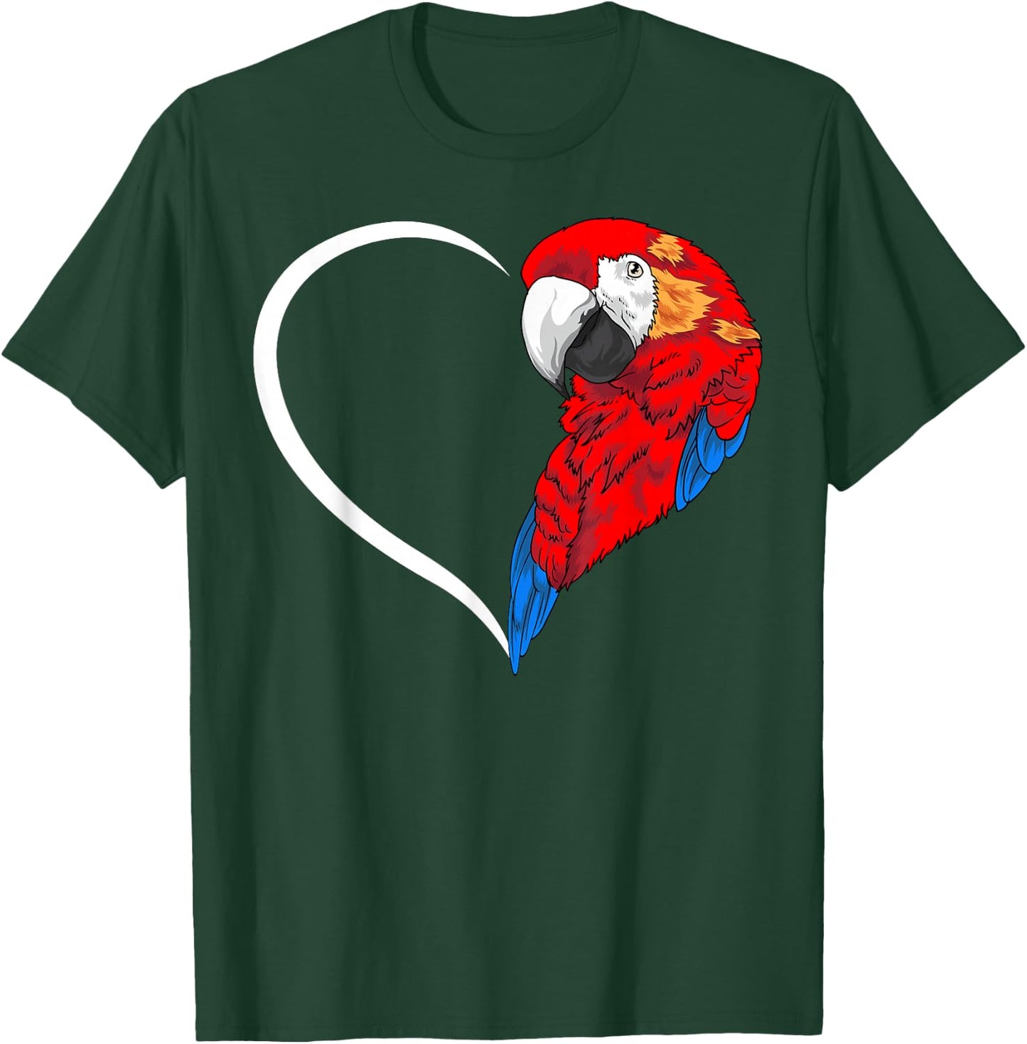 Parrot Shirts Girls Kids Heart Cute Parrot T-Shirt - T-Shirt | Forest