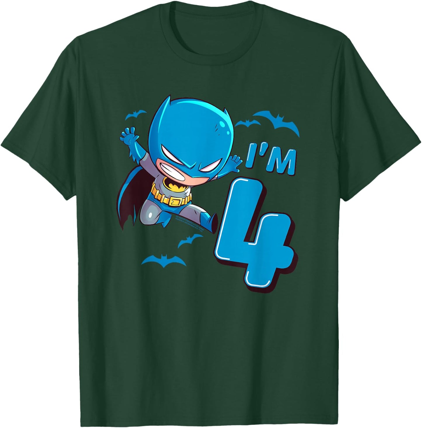 Batman 4th Birthday Cute I'm 4 T-Shirt - T-Shirt | Forest