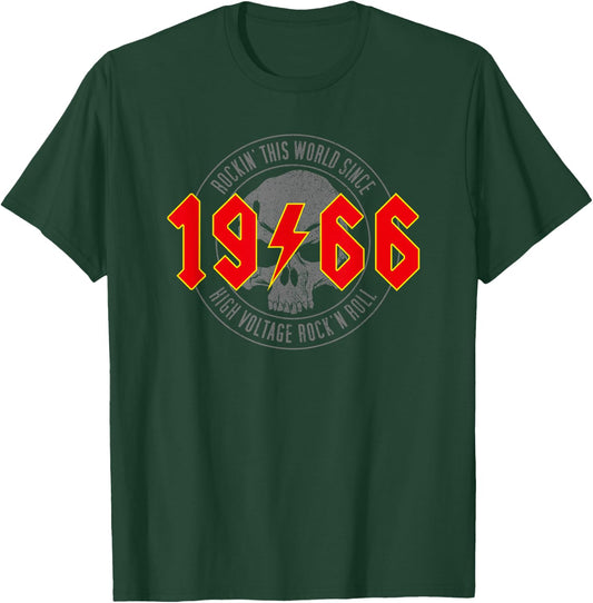 1966 Vintage Birthday Rock and Roll Heavy Metal , black T-Shirt - T-Shirt | Forest