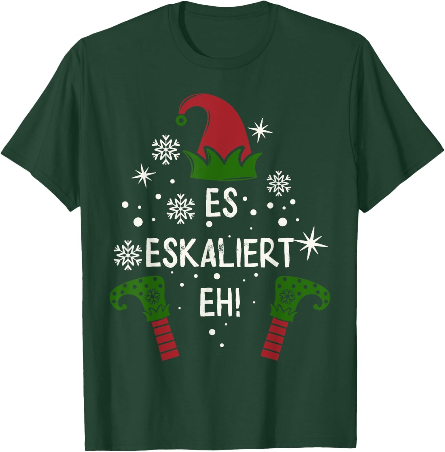 Es Eskaliert Eh! Elfen Familien Partnerlook Weihnachten T-Shirt - T-Shirt | Forest