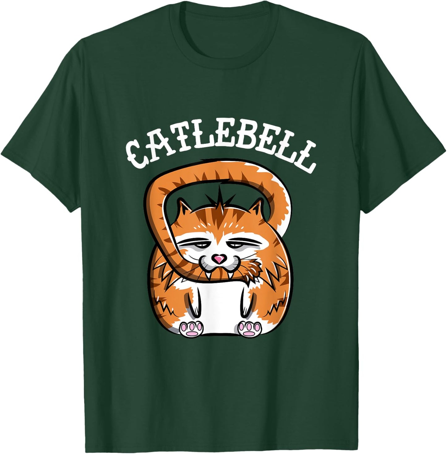 Catlebell Kettlebell Cat Workout T Shirt Gym Cat lover Women Kids T-Shirt - T-Shirt | Forest
