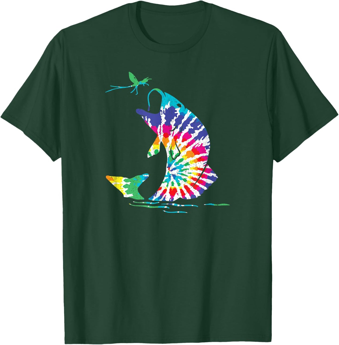 Tye Dye Fly Fishing Trout Bass T-Shirt - T-Shirt | Forest