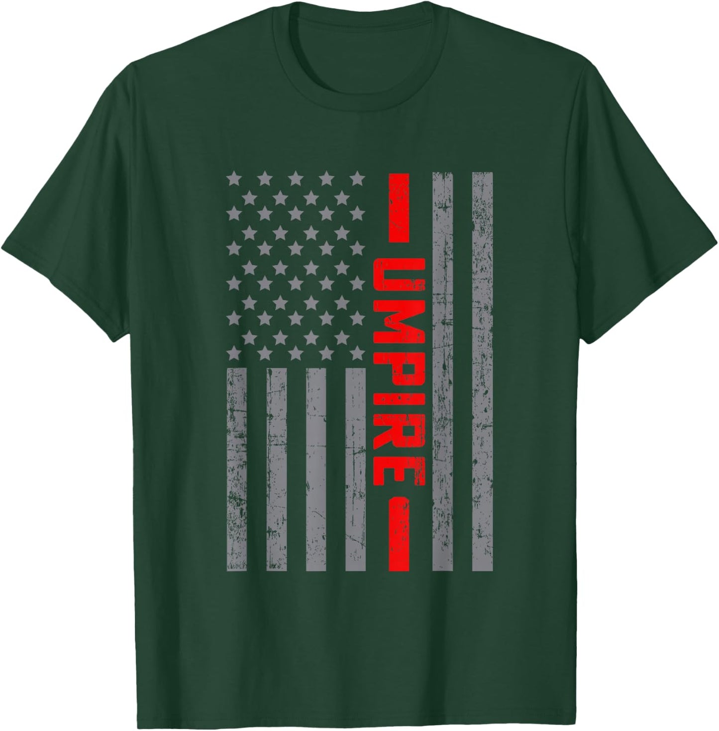 American Flag Umpire US Flag Vintage Dad T-Shirt - T-Shirt | Forest