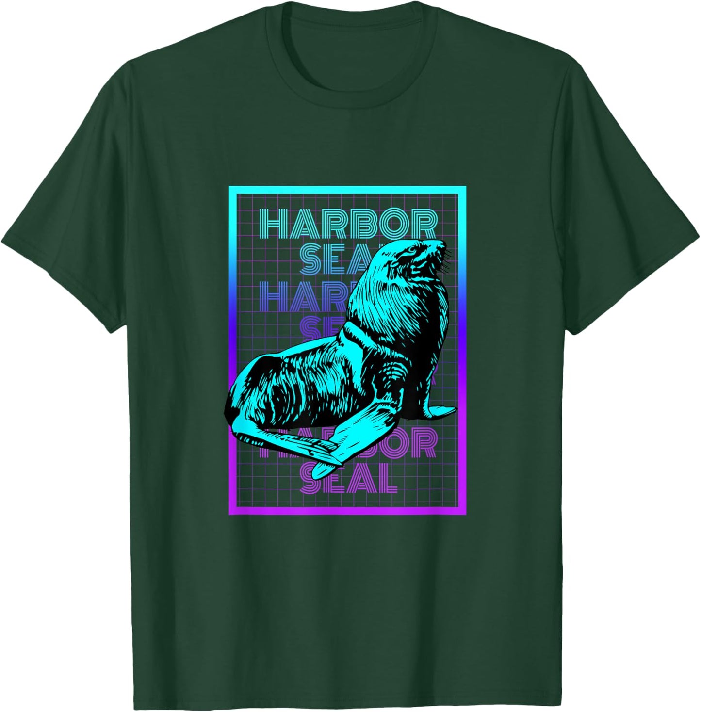Harbor Seal Animal Vintage Retro Harbor Seal T-Shirt - T-Shirt | Forest