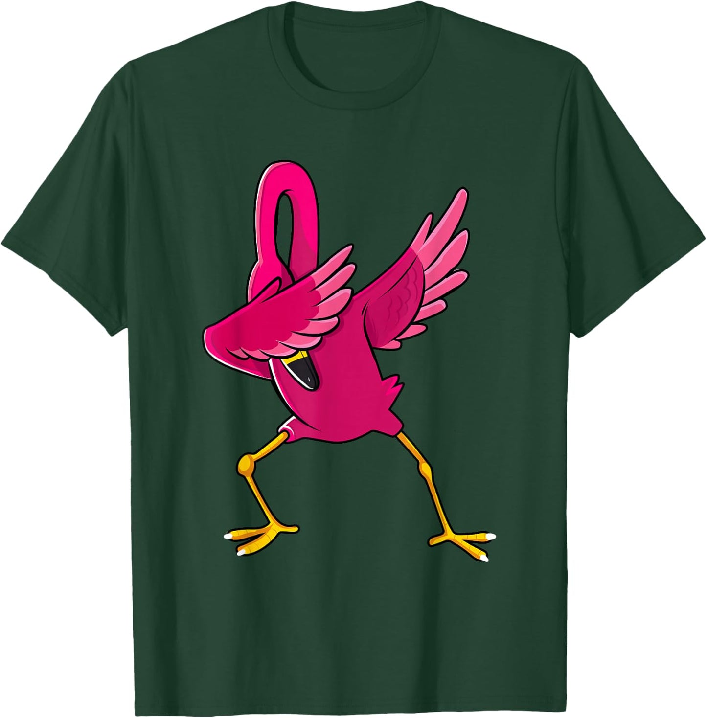 Dabbing Pink Flamingo Tropical Animal Lover Men Women Kids T-Shirt - T-Shirt | Forest