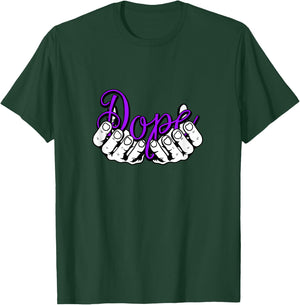 Purple Color Hands DOPE Purple Graphic T-Shirt - T-Shirt | Forest