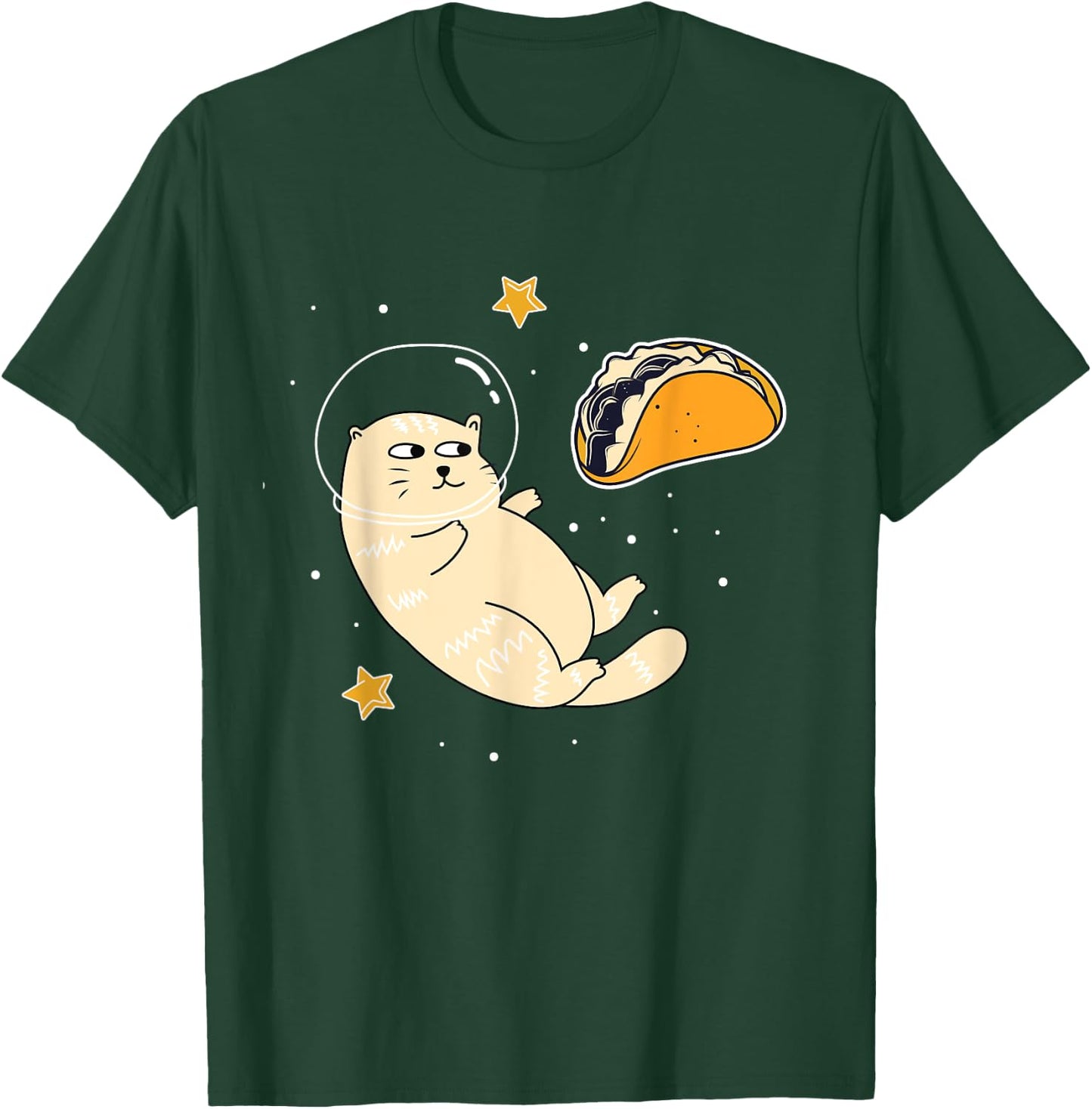 Astronaut Cat in Outer Space | Taco Moon T-Shirt - T-Shirt | Forest