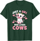 Just A Girl Who Loves Cows Cute Cow Lover Cow Print Kids T-Shirt - T-Shirt | Forest