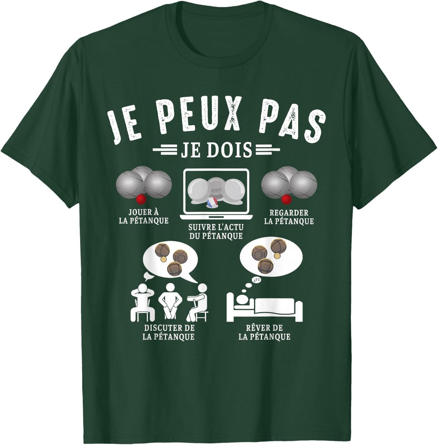 I can not I have the balls Boccia Ball Petanque Funny T-Shirt - T-Shirt | Forest