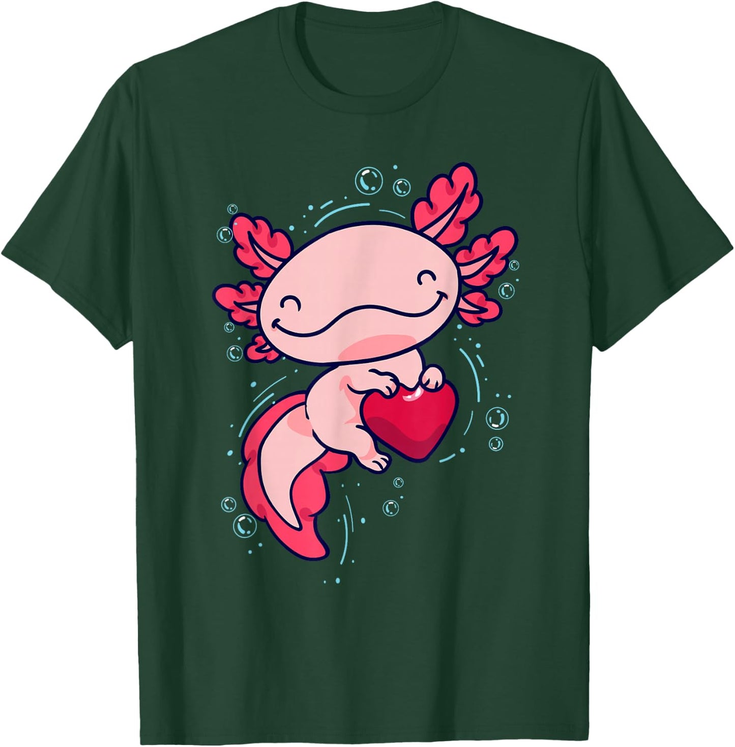 Axolotl Shirt Axolotl Shirts For Girls Boys Kids Cute Heart T-Shirt - T-Shirt | Forest