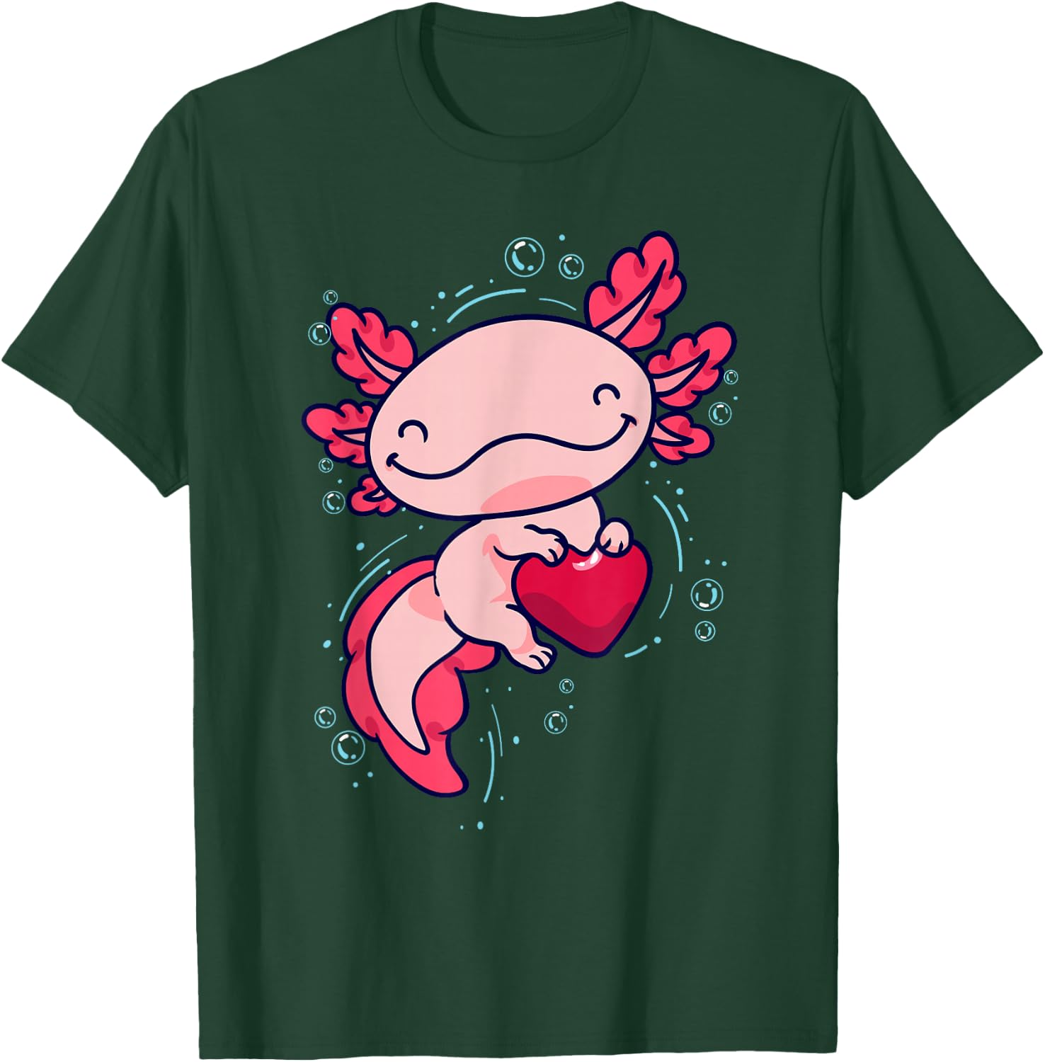 Axolotl Shirt Axolotl Shirts For Girls Boys Kids Cute Heart T-Shirt - T-Shirt | Forest
