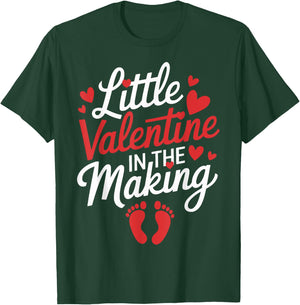 Little Valentine In The Making Pregnancy Announcement Reveal T-Shirt - T-Shirt | Forest
