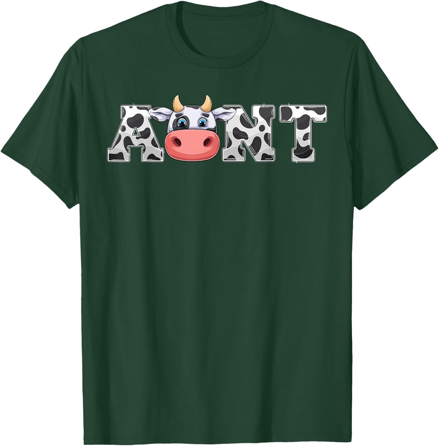Aunt Cow Print Cowboy Animal Pattern Farmer Cow Aunt T-Shirt - T-Shirt | Forest
