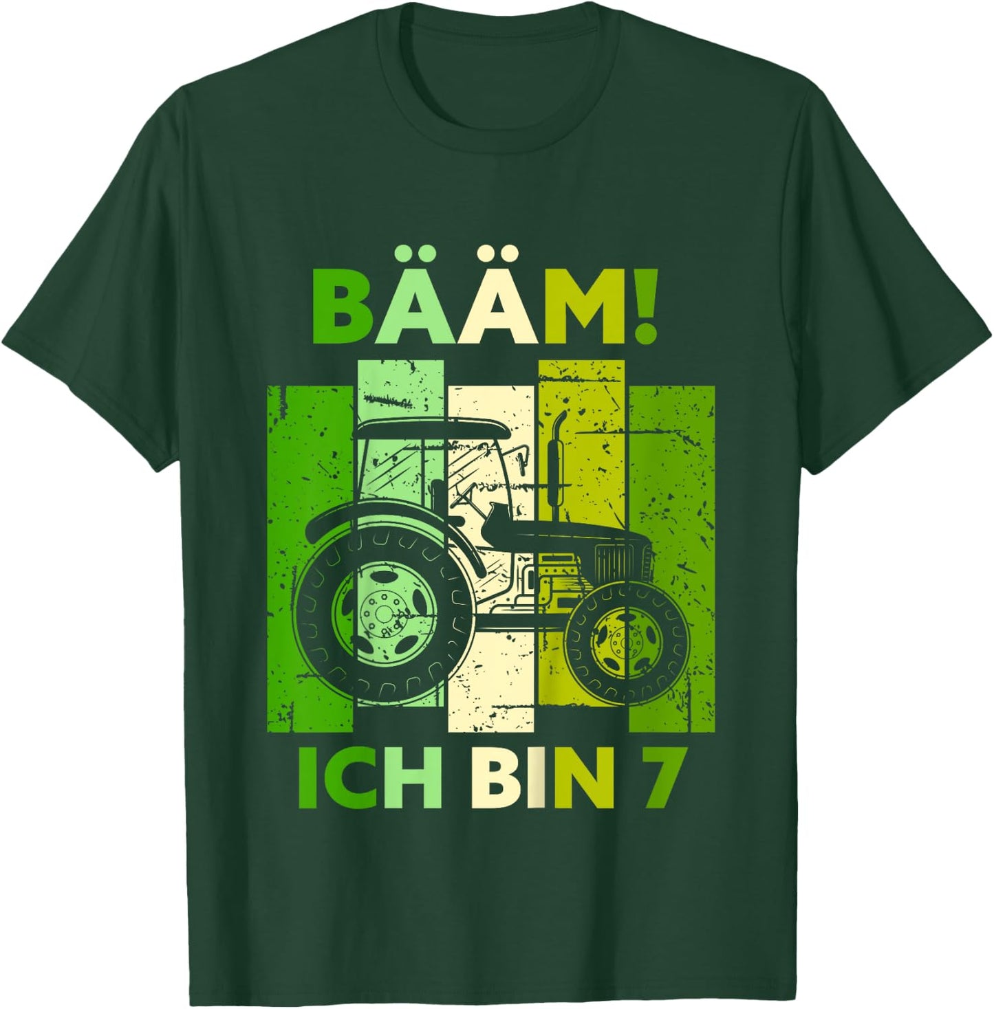 Kinder Bääm! Ich bin 7 Sieben Jahre Junge 7. Geburtstag Traktor T-Shirt - T-Shirt | Forest