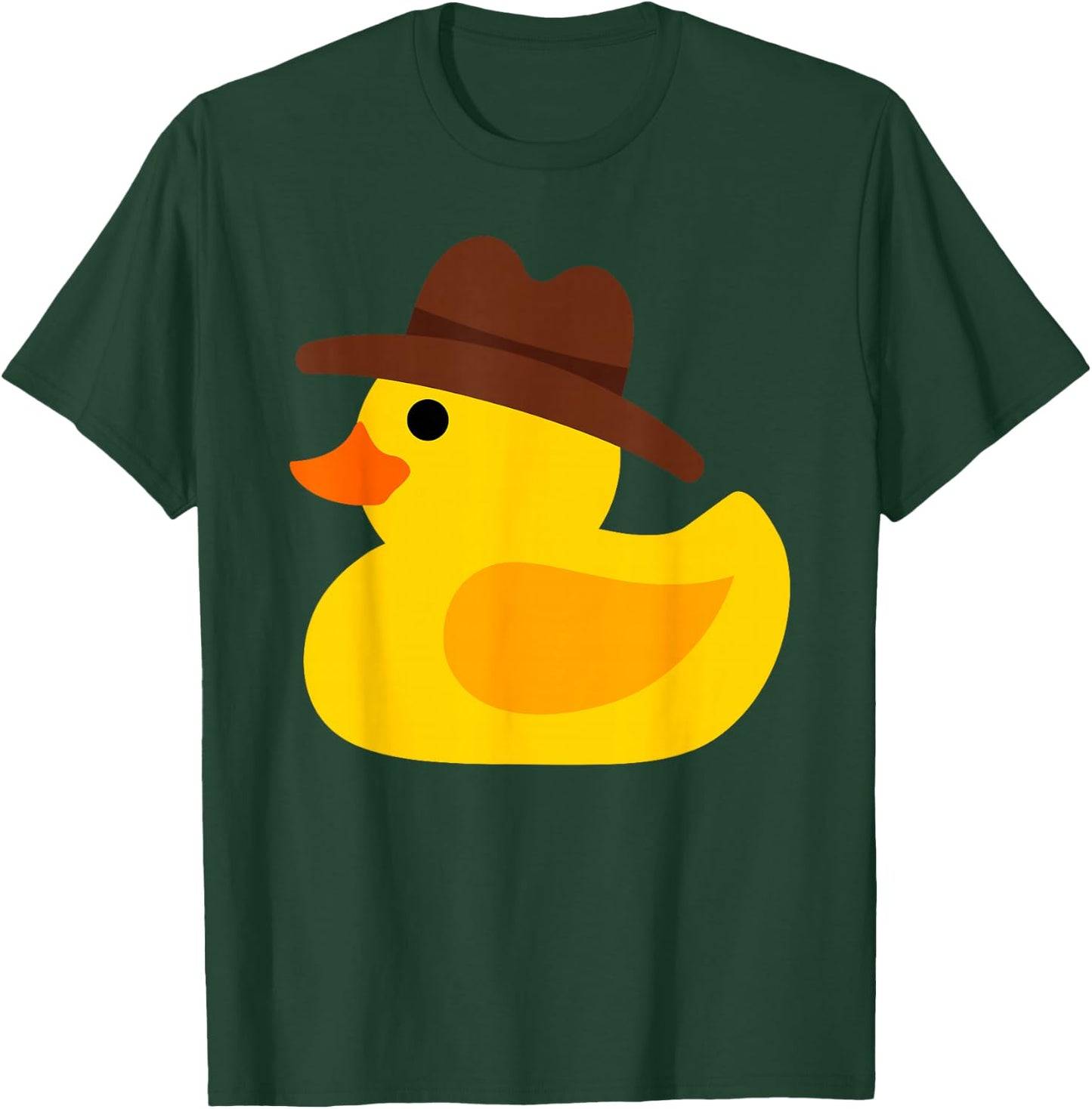 Funny Rubber Ducky Cool Duckie Rubber Duck With Cowboy Hat T-Shirt - T-Shirt | Forest