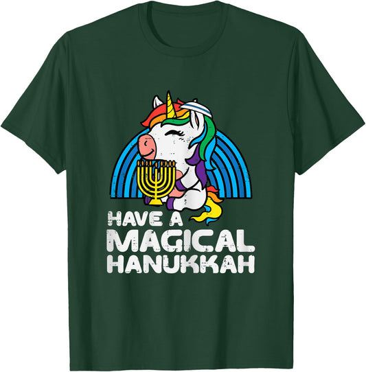 Have Magical Hanukkah Unicorn Chanukah Girls Kids Toddlers T-Shirt - T-Shirt | Forest