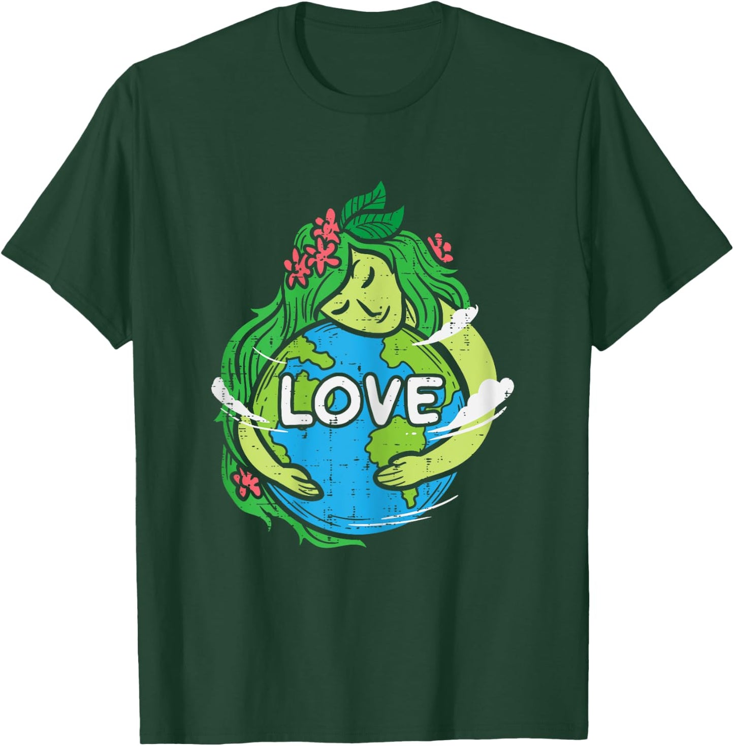Love Mother Earth Planet Hug Nature Environment Earth Day T-Shirt - T-Shirt | Forest