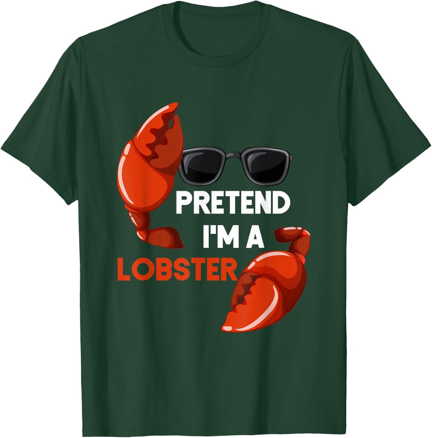 Pretend I'M A Lobster Funny Lazy Halloween Diy Seafood T-Shirt - T-Shirt | Forest