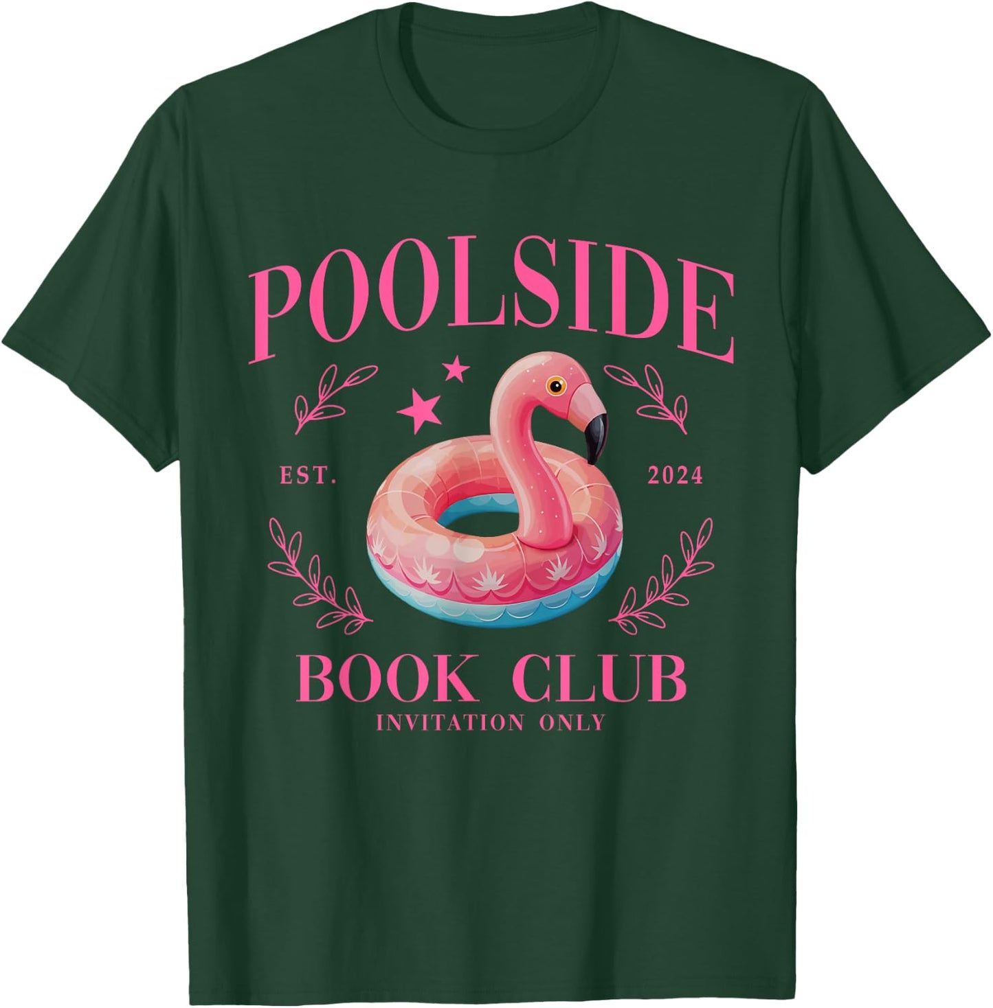 Poolside Book Club Pool Summer Vacation Swimming Women T-Shirt - T-Shirt | Forest