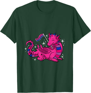 Dragon Bisexual Pride T-Shirt - T-Shirt | Forest