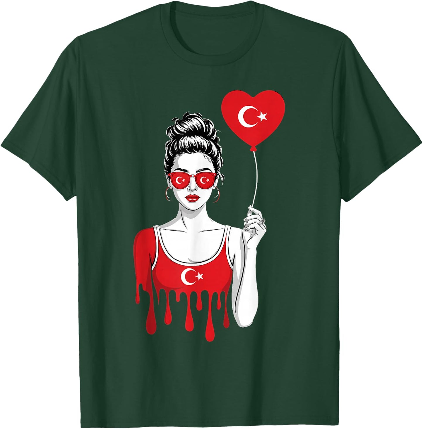 Turkey Flag Turkish Roots T-Shirt - T-Shirt | Forest