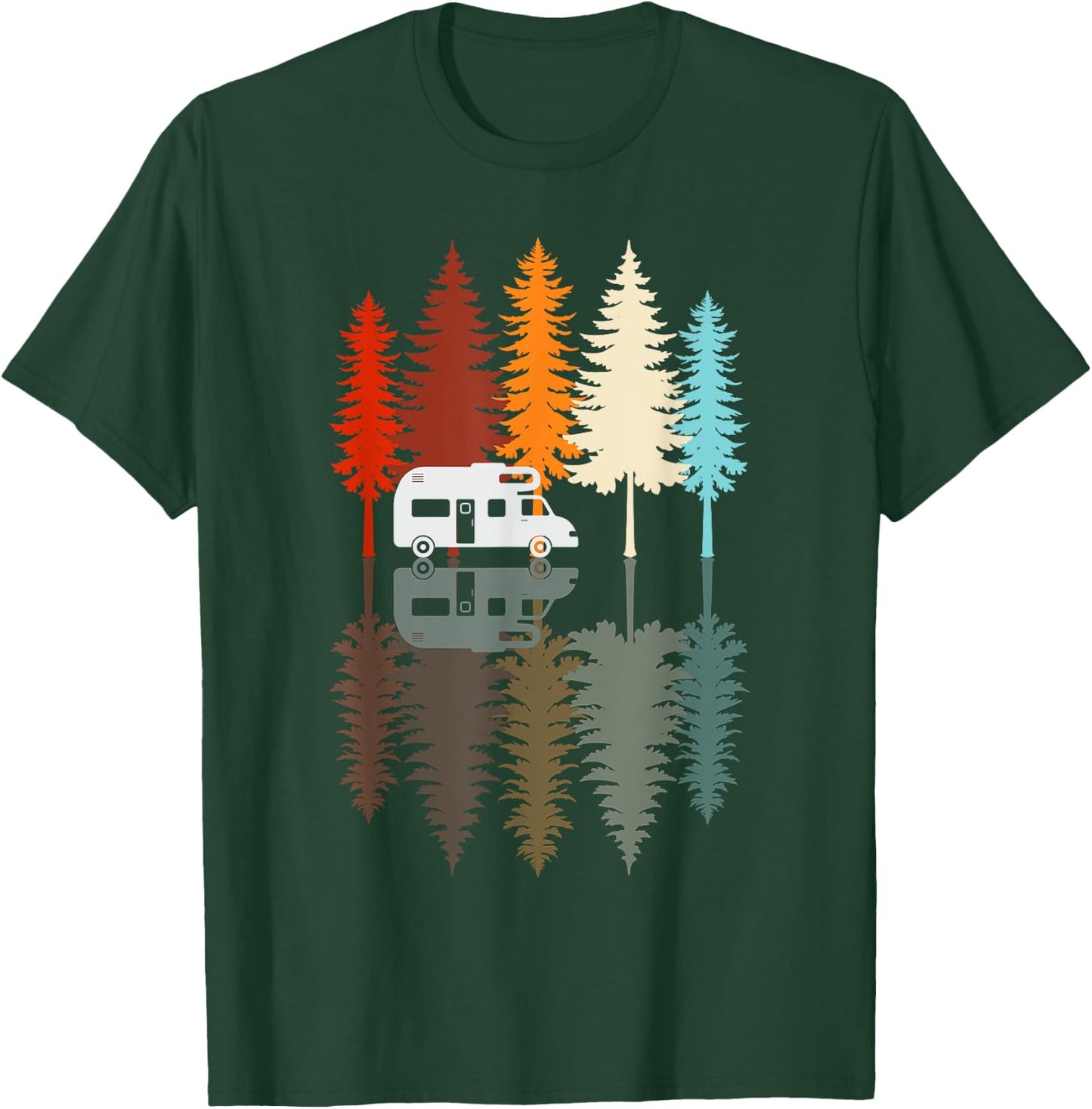 Retro Vintage Camping Adventure Nature Outdoor , black T-Shirt - T-Shirt | Forest