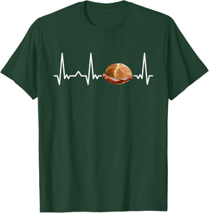 Leberkäse Herzschlag Bayern ECG Leberkas Lebakas , black T-Shirt - T-Shirt | Forest