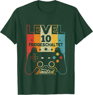 Children's 10 Years Boy Girl Gamer Born 2012 10th Birthday , black, 80 T-Shirt - T-Shirt | Forest