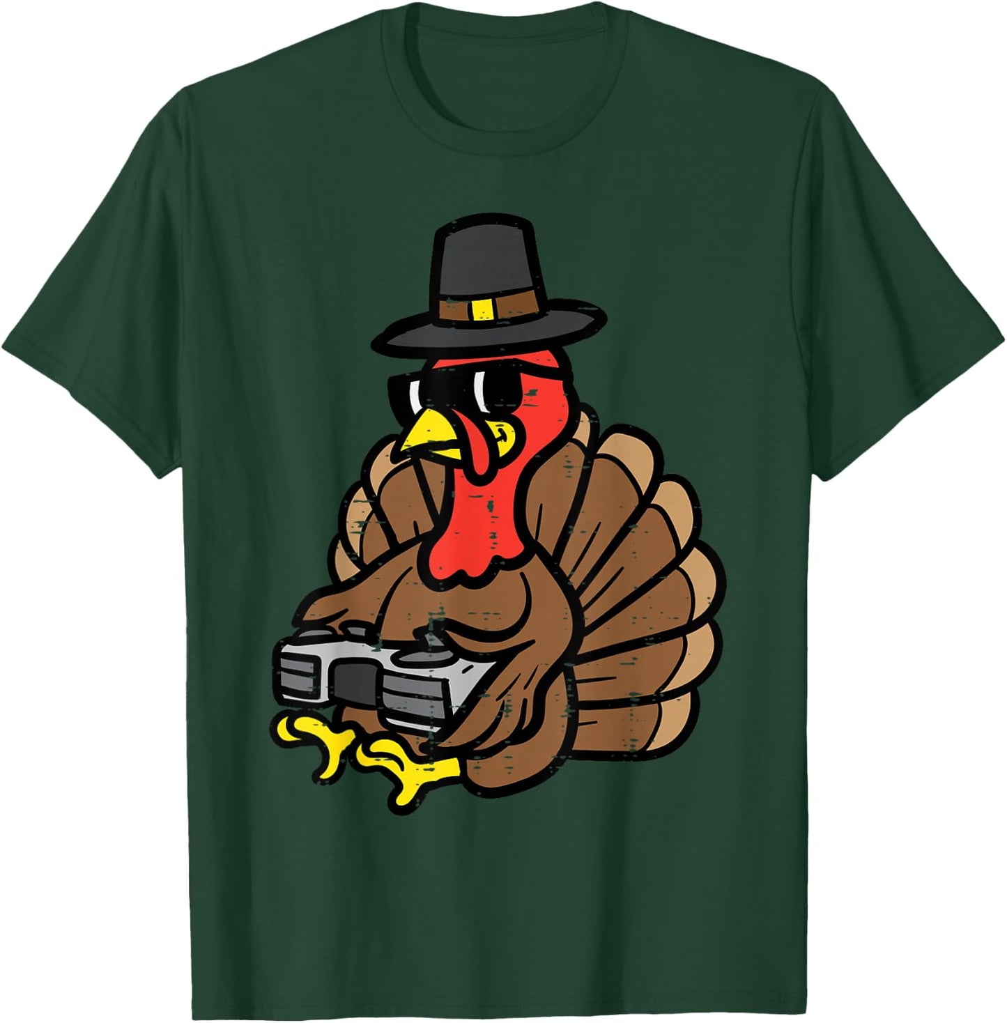 Thanksgiving Gamer Turkey Day Fall Gaming Men Boys Kids Teen T-Shirt - T-Shirt | Forest