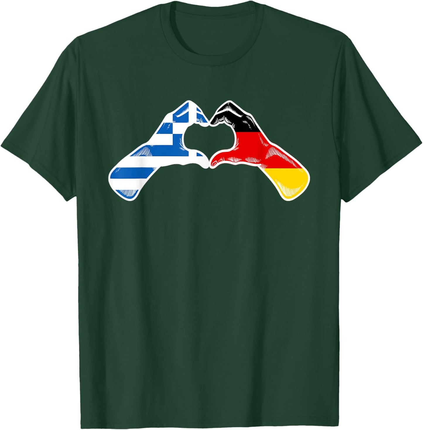 Griechenland Deutschland Flagge - Griechisches Deutsches Herz T-Shirt - T-Shirt | Forest