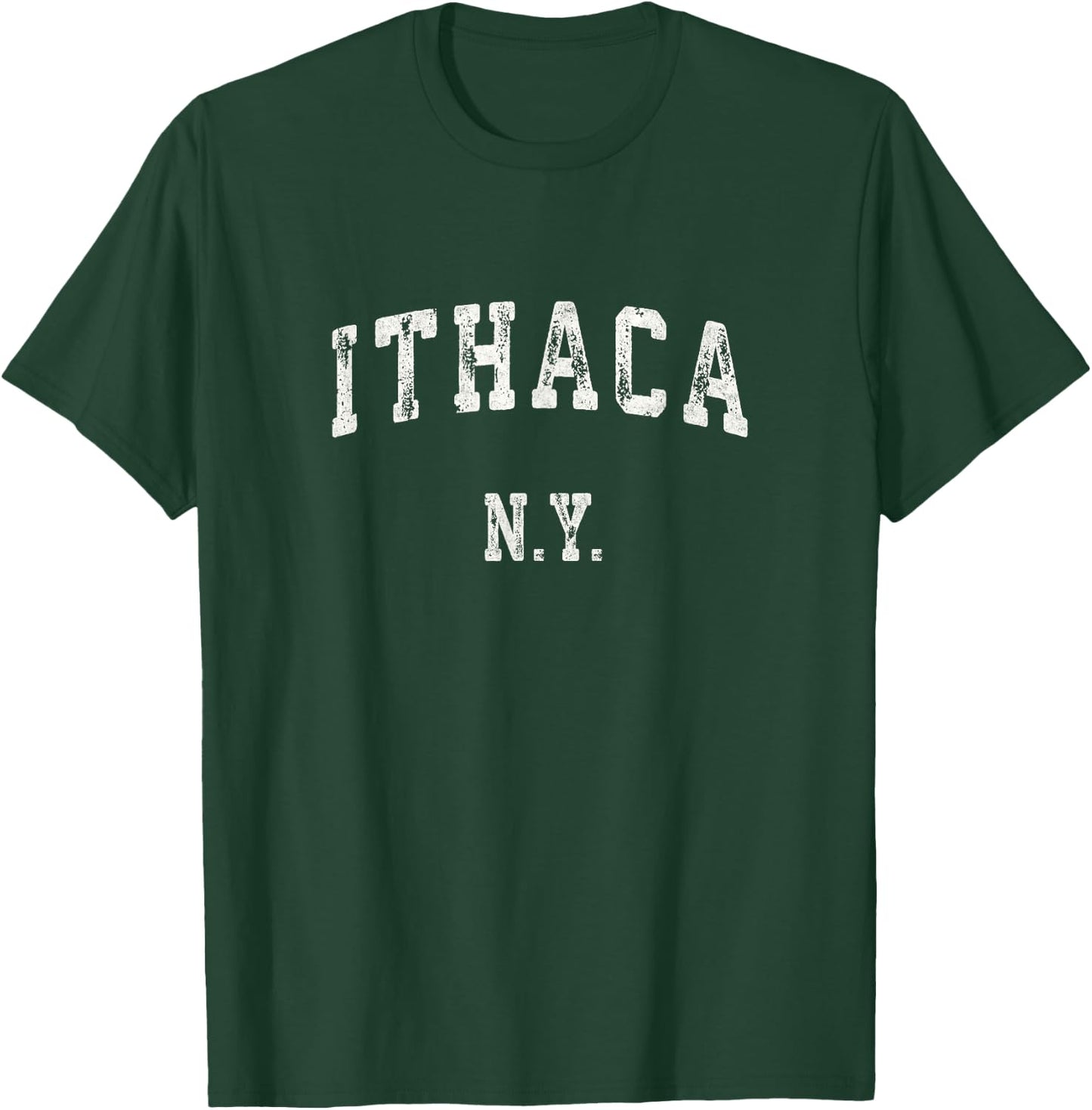 Ithaca New York NY Vintage Sports Design Retro T-Shirt - T-Shirt | Forest