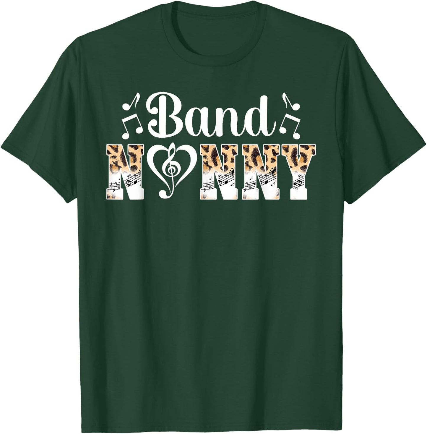 Band Nanny Leopard Marching Band Nanny Grandma T-Shirt - T-Shirt | Forest