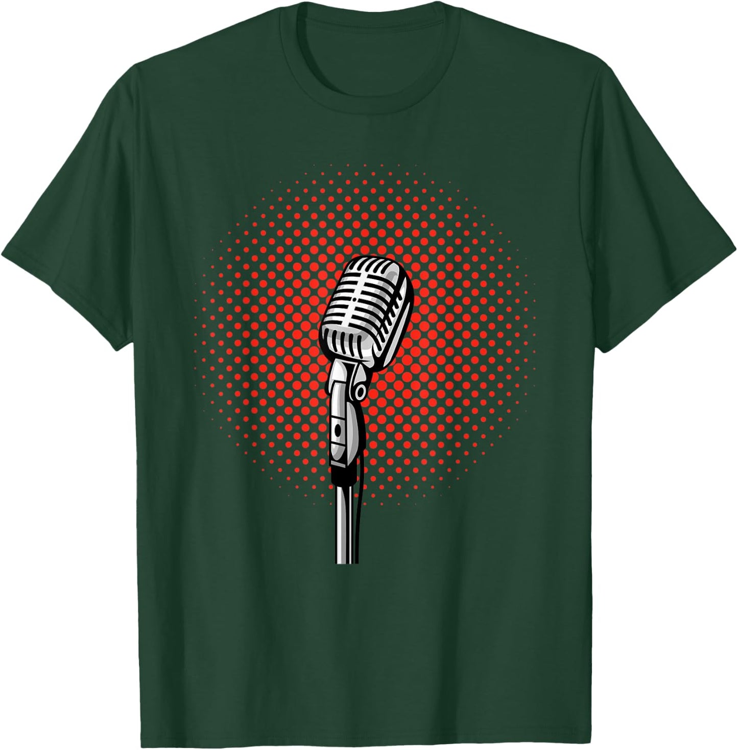 Retro Vintage Mic Music Rock Musician Jazz Songwriter Gift T-Shirt - T-Shirt | Forest
