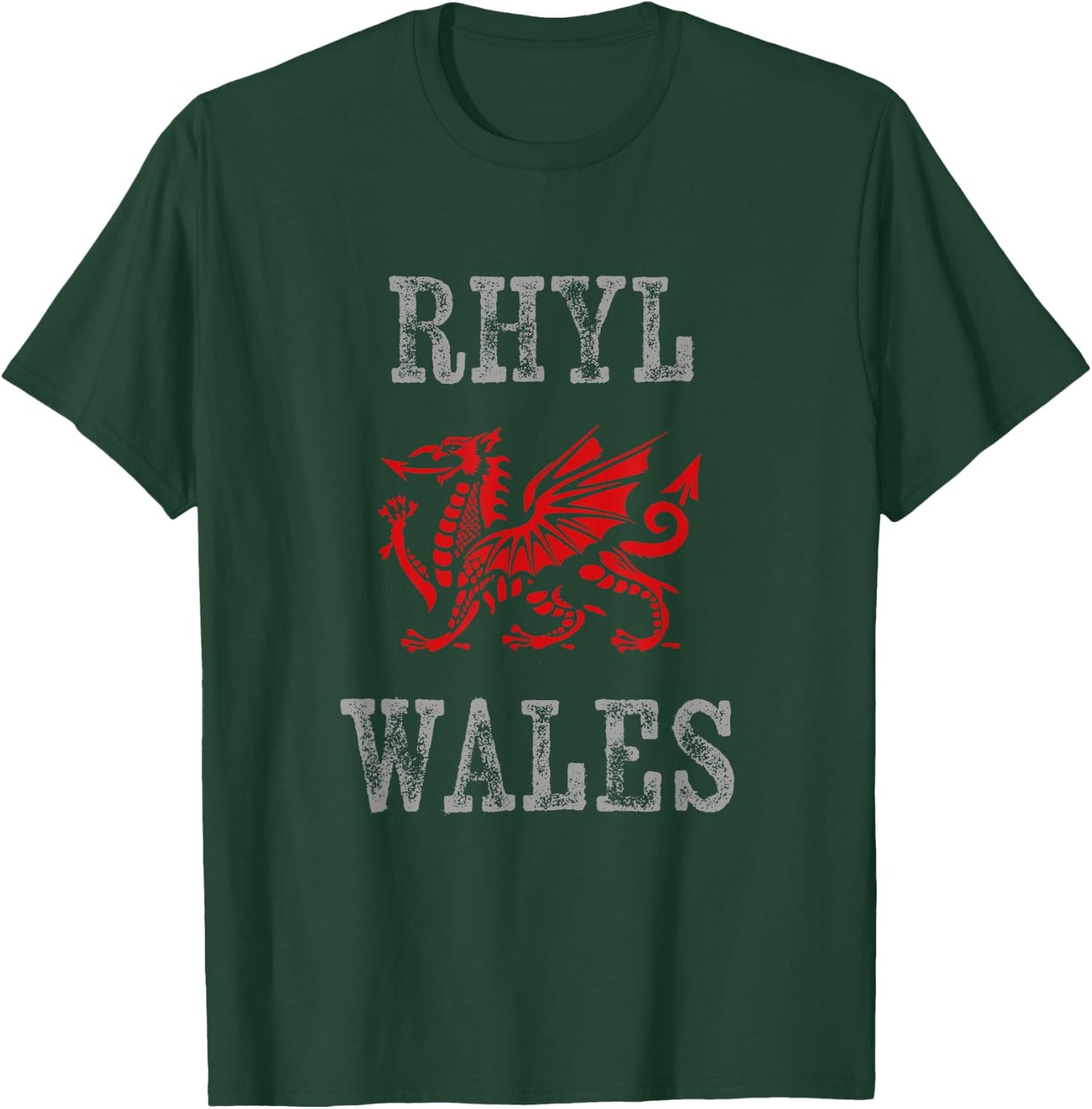 Rhyl Wales Welsh Dragon Flag Vintage T-Shirt - T-Shirt | Forest