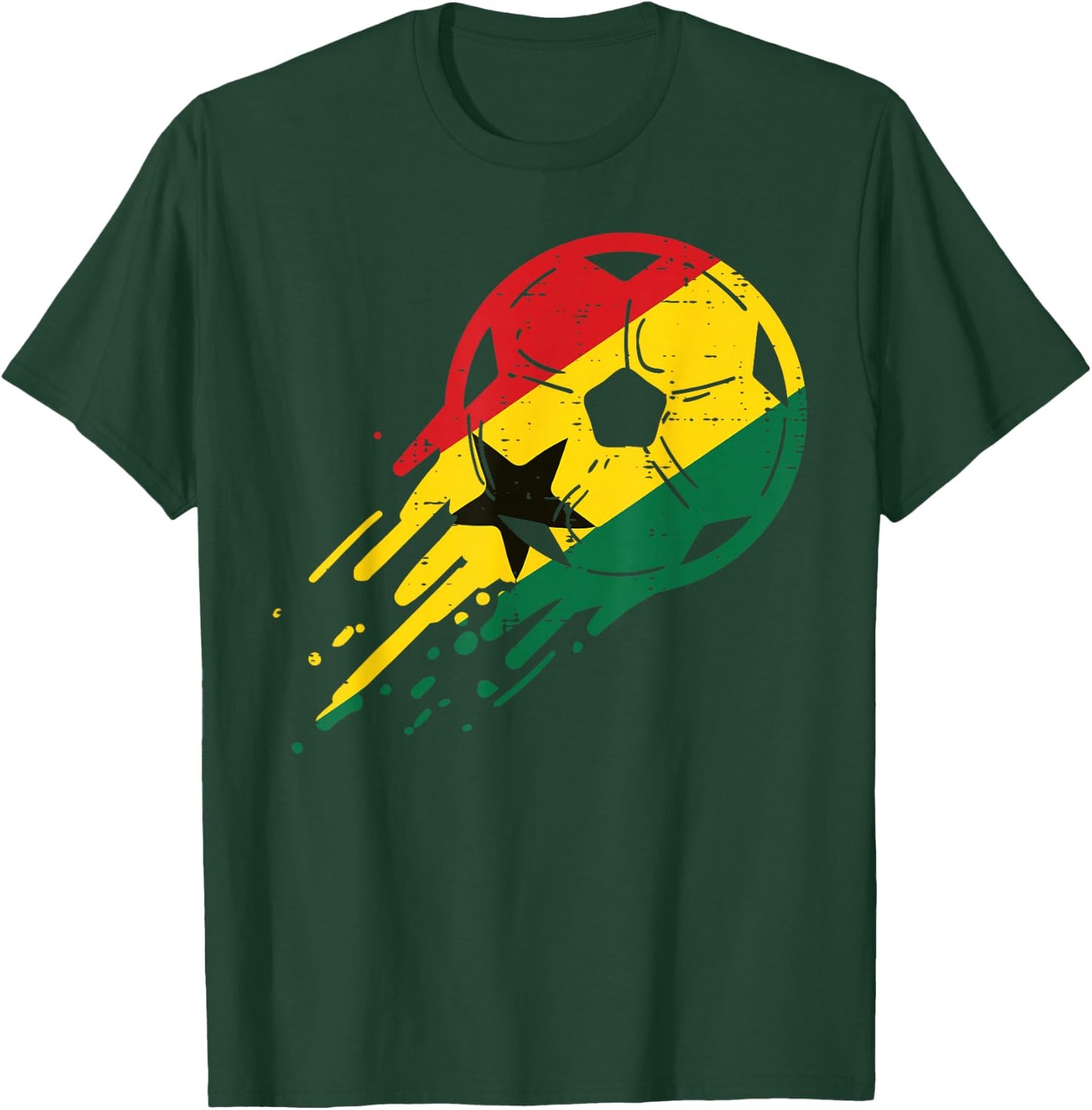 Ghana Soccer Ball Football Fan Men Women Boys Girls Kids T-Shirt - T-Shirt | Forest