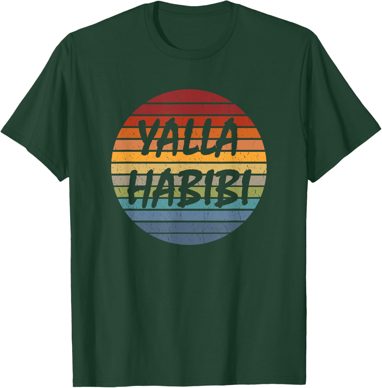Vintage Yallah Habibi Arabic Designs & Gifts Retro Arab Sweetheart Islam Muslim -Adults Black Small T-Shirt - T-Shirt | Forest