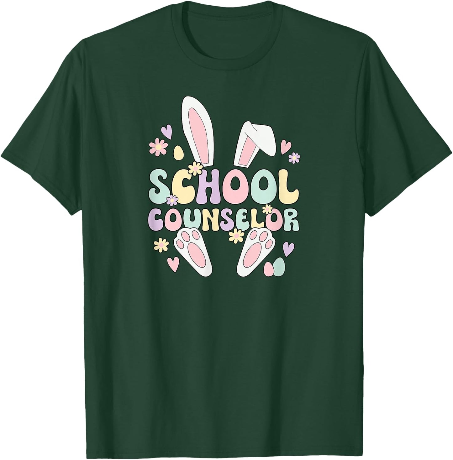 School Counselor Easter Bunny School Counseling Easter Day T-Shirt - T-Shirt | Forest