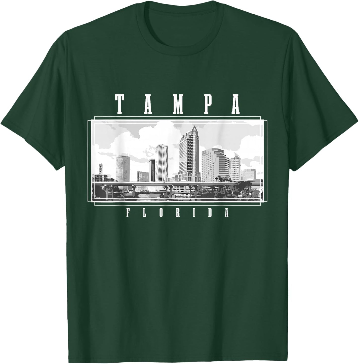 Tampa Florida Vintage Skyline USA America Souvenir T-Shirt - T-Shirt | Forest