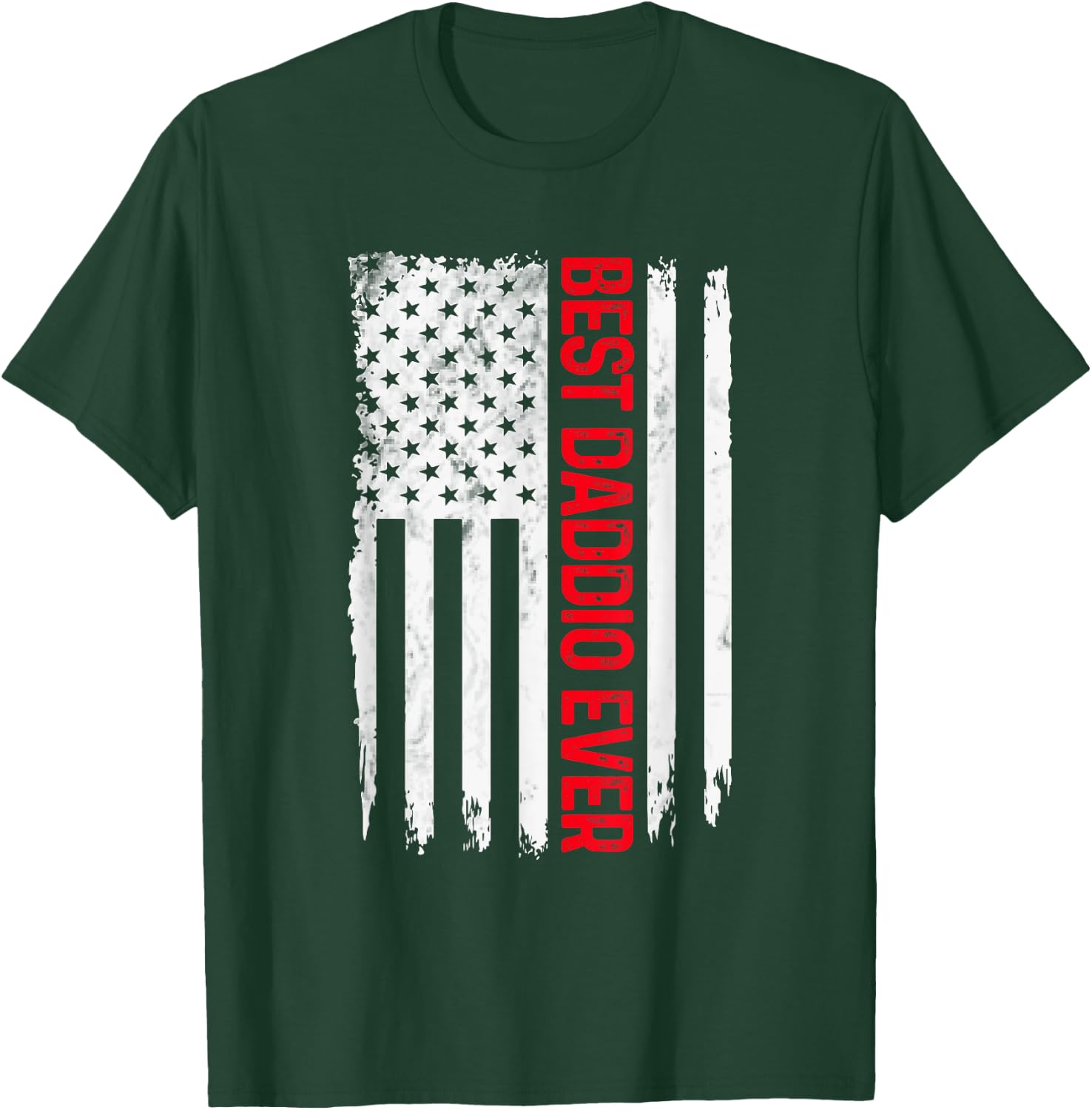 Best Daddio Ever American flag Funny Papa Grandpa T-Shirt - T-Shirt | Forest