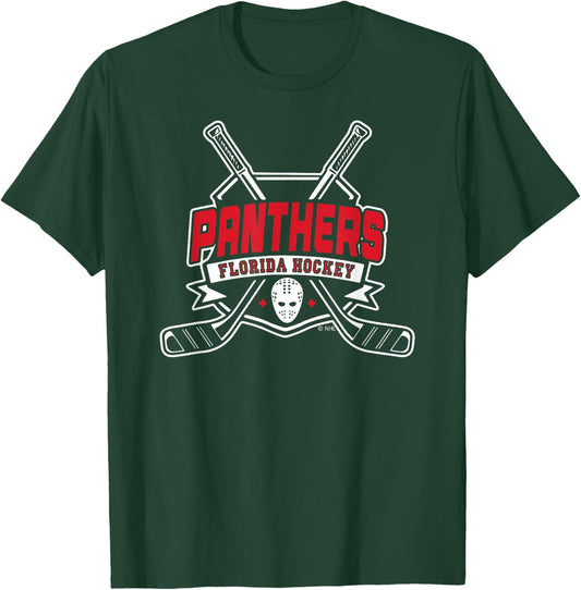 Florida Panthers Hockey Sticks Navy Officially Licensed T-Shirt - T-Shirt | Forest