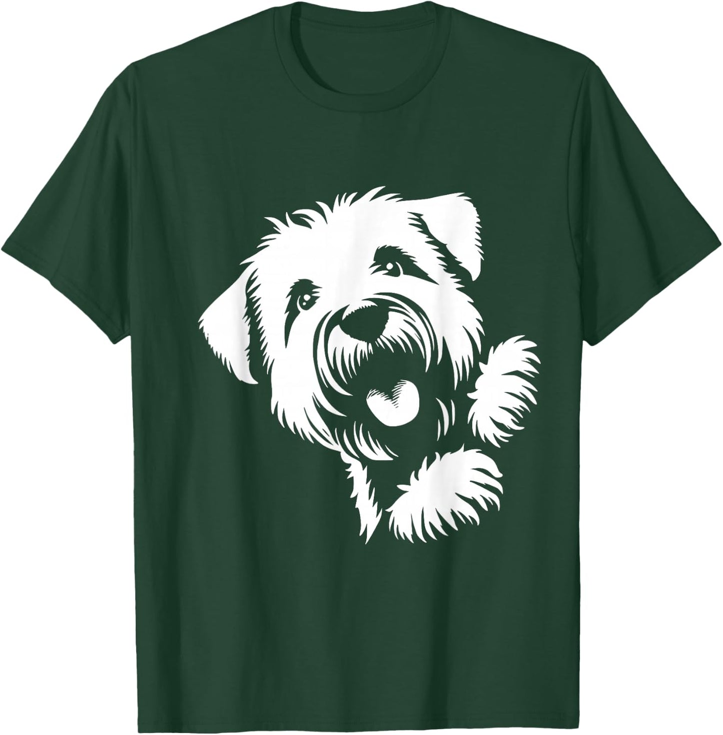 Soft Coated Wheaten Terrier Peeking Dog Graphic Design , Small, Black T-Shirt - T-Shirt | Forest