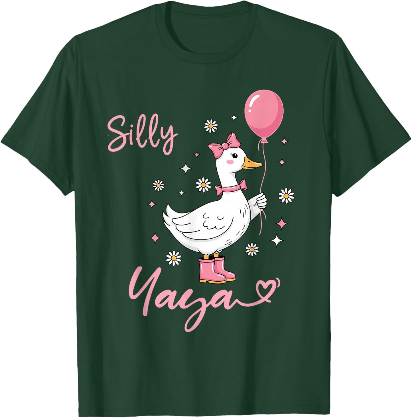 Silly Yaya Cute Goose Grandmother Family Matching Birthday T-Shirt - T-Shirt | Forest