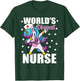 World's Okayest Nurse Unicorn Funny Nurse T-Shirt - T-Shirt | Forest