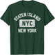 Staten Island NYC Gym Style Distressed White Print T-Shirt - T-Shirt | Forest
