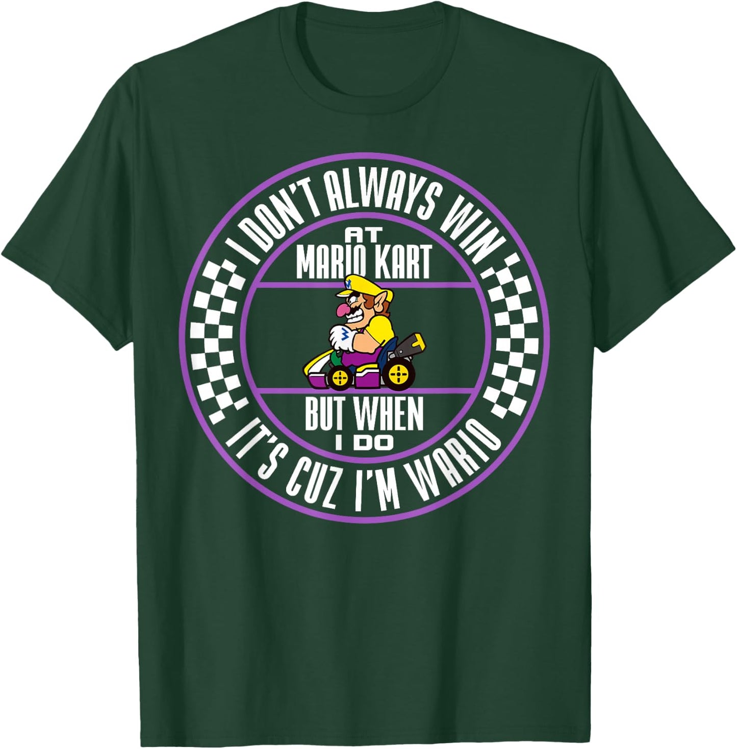 Nintendo Mario Kart Wario When I Win Circle Text T-Shirt - T-Shirt | Forest