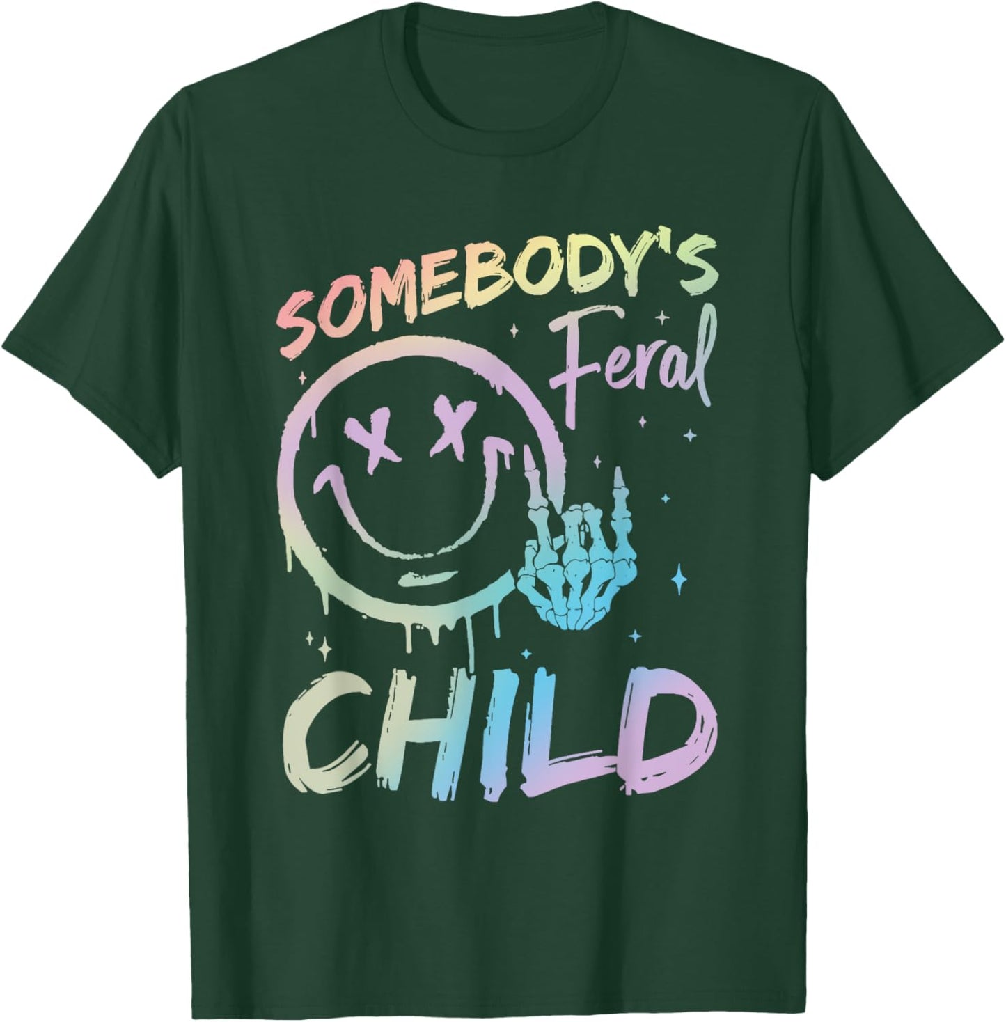 Tie Dye Somebody's Feral Child Toddler Girl and Boy T-Shirt - T-Shirt | Forest