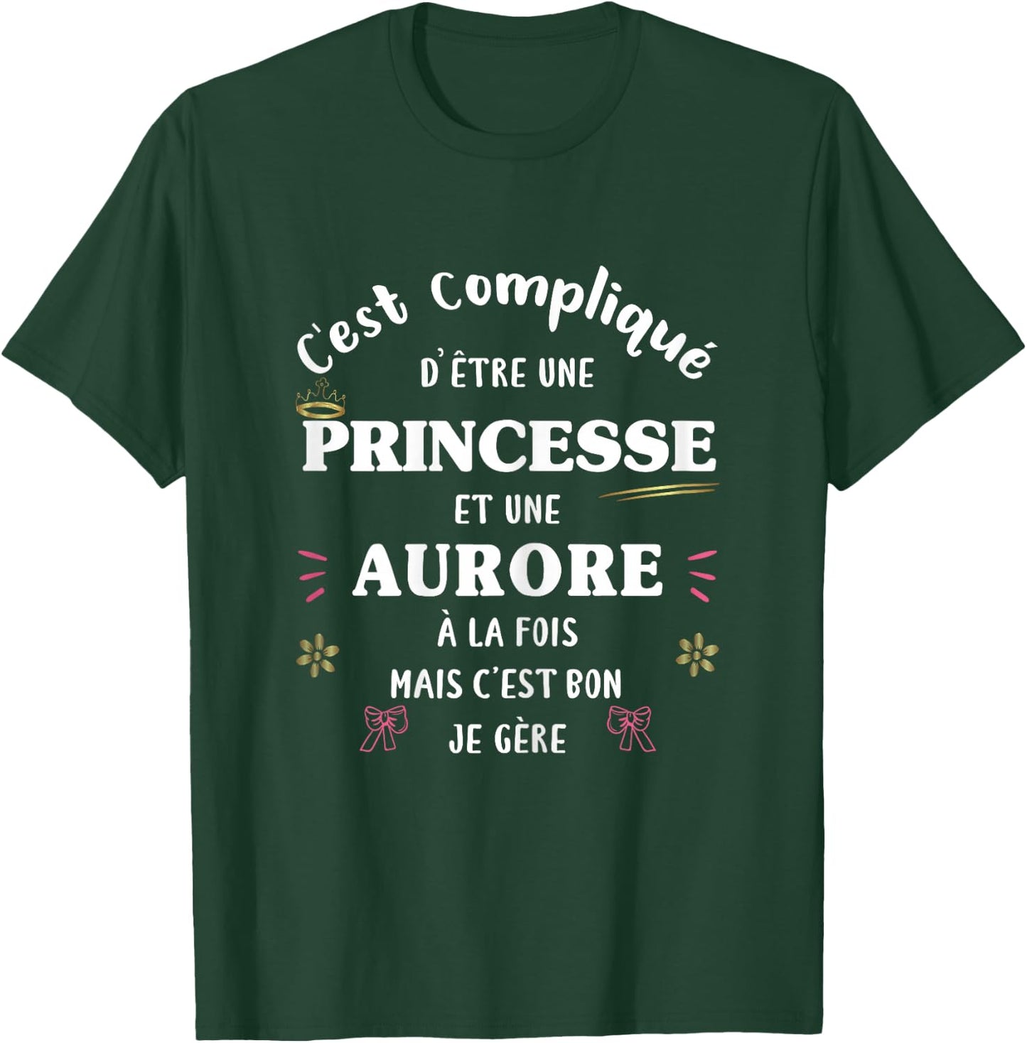 Women's Princess Humour Personalised Gift Aurore , Black, Female X-Small T-Shirt - T-Shirt | Forest