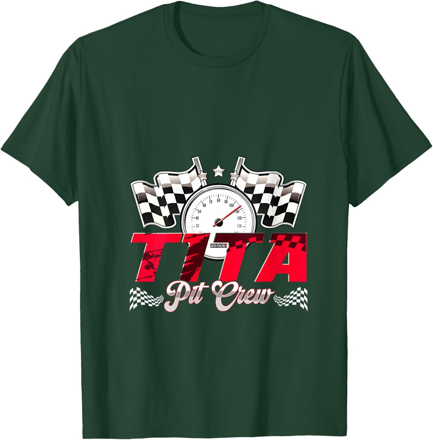 Race Car Birthday Party Racing Family Tita Pit Crew V-Neck T-Shirt - T-Shirt | Forest